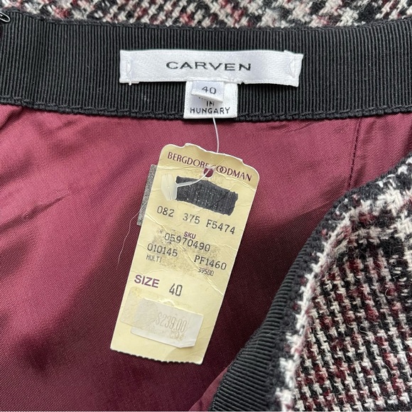 CARVEN Wool Plaid Mini Jupe With Pockets - Picture 10 of 13